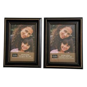 STUDIO DECOR Set/2  black and brown picture frames hike 3.5x5” photo
